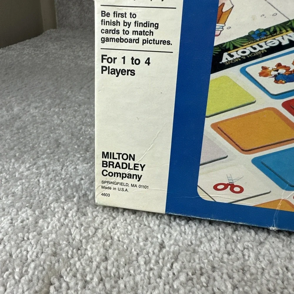 INCOMPLETE VINTAGE Milton Bradley‎ Memory Game Match & Move 1986 Kids 80's Board